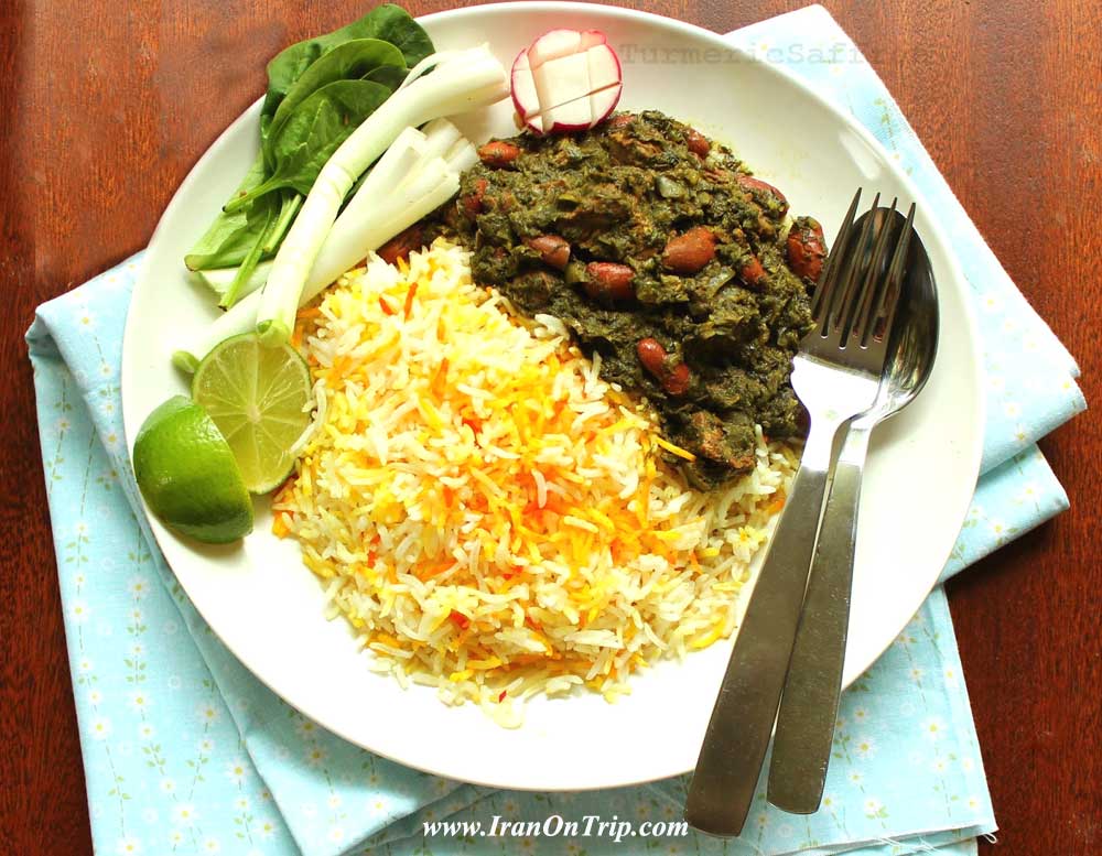 Ghormeh Sabzi - Persian Cooking - Persian Herb Stew - Iranian foods - Persian Foods
