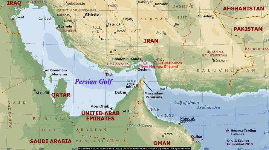 Map of Persian Gulf